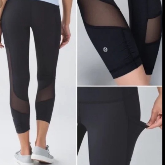 Lululemon Seek The Heat Crop Black size 6 - Picture 4 of 8